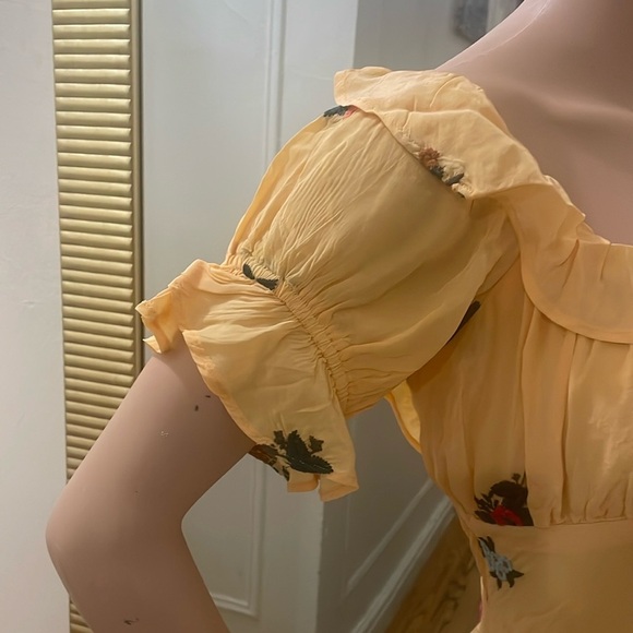 Free people Bali Santa Cruz floral embroidered puff sleeve maxi dress - Picture 5 of 16